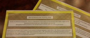 Referendum trivelle scheda per Si
